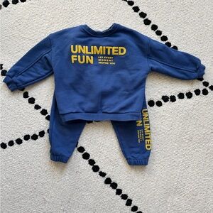 Zara Kids Matching Set in Blue and Yellow
